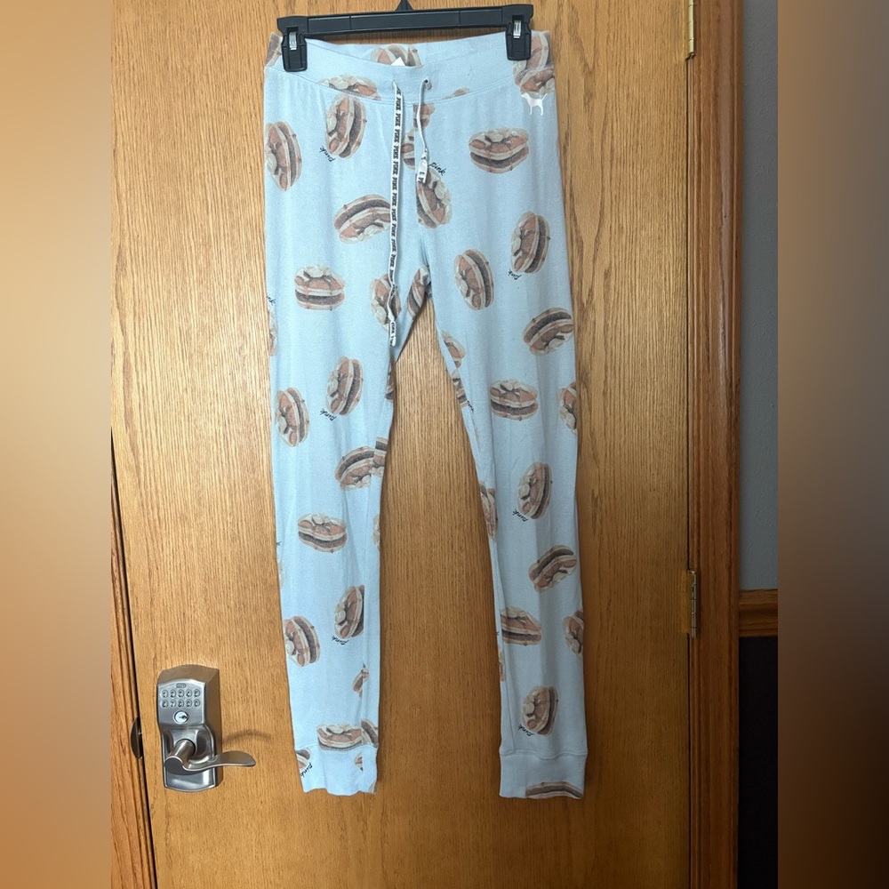 PINK Victoria's Secret Blue Pajama Pants with pancake print